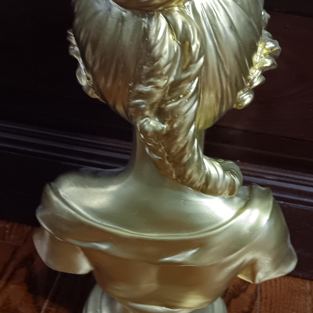 Venus Style  Gold Color Plaster Bust Statue Gild Rome - Picture 9 of 12